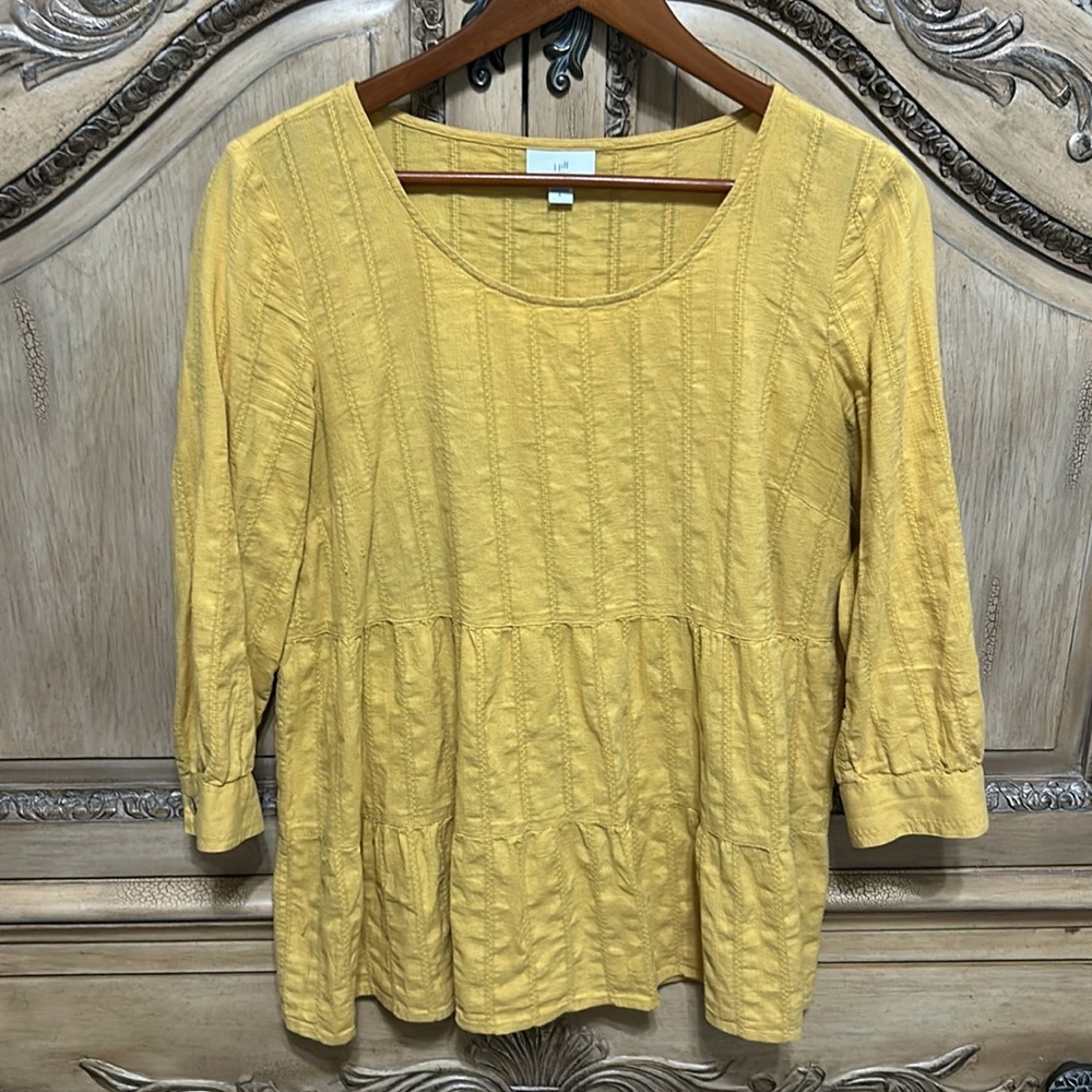 J.Jill yellow tiered top size small
